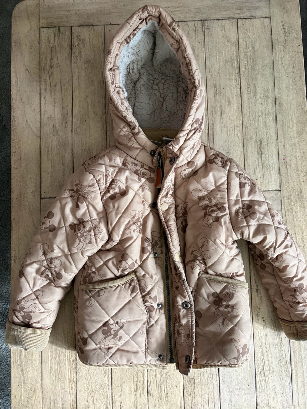 Disney Quilted Hooded Puffer Jacket Mickey Mouse